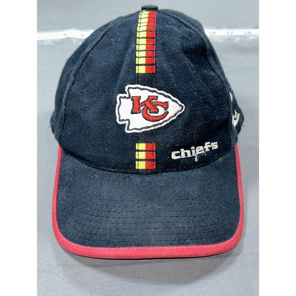Vintage Kansas City Chiefs Hat Cap One Size Black NFL Logo Athletic 90s